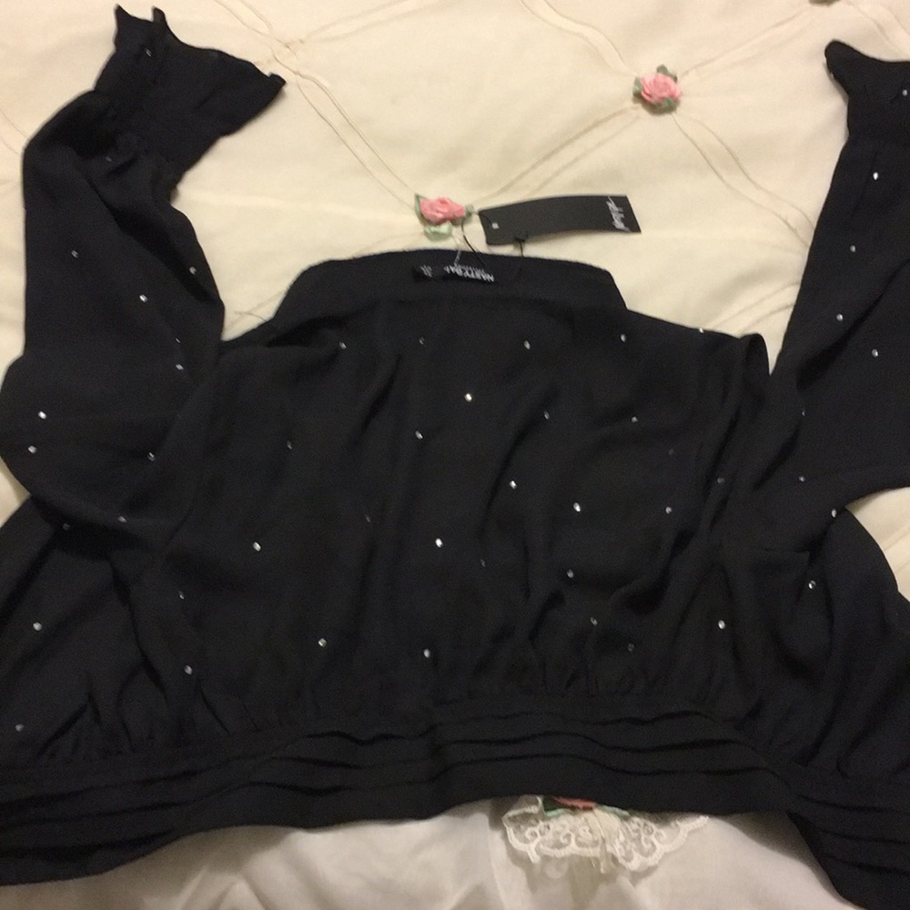 Nasty Gal Rhinestone Crop Top